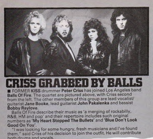 BALLS OF FIRE : Kerrang UK magazine #120 May 1986