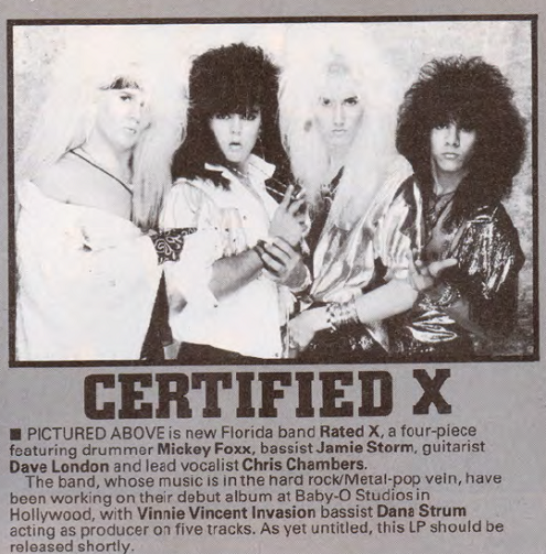 RATED X - Kerrang UK magazine #149 June 1987
