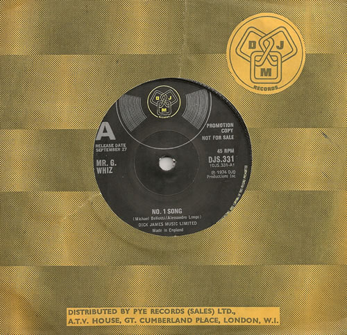 Mr. G. WHIZ ( a.k.a. Mr. GEE WHIZ ) : No. 1 Song / Carry On Alone (1974)