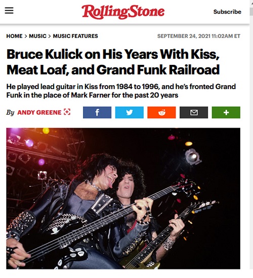 ROLLING STONE September 2021 - Bruce Kulick interview